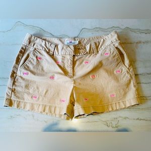 Vineyard Vines Khaki Shorts Pink Whale SZ 6